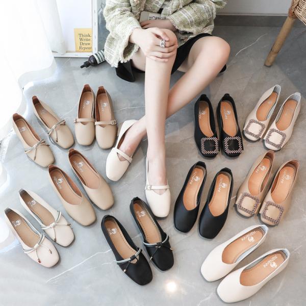 BS106 Beef Tendon Soft Sole Single Shoes Flat Shoes Women'S Spring 2021 New Shoes Fashion Casual Shoes Women'S Shoes Aut