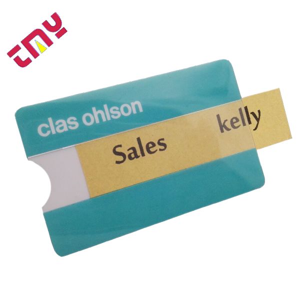 Magnetic PVC Name Tag with Window Slot - Custom Reusable Employee & School Uniform Badge, Personalized Insert Card Design