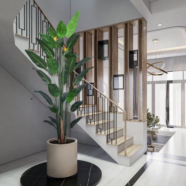 Haihong Factory Wholesale Plastic Decorative Plants 4ft 6ft Bird of Paradise Artificial Plant for  Cafe Shop Decoration