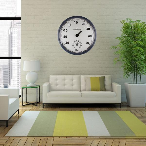 Круглый элегантный крытый на открытом воздухе термометр с температурой/чтением влагомера