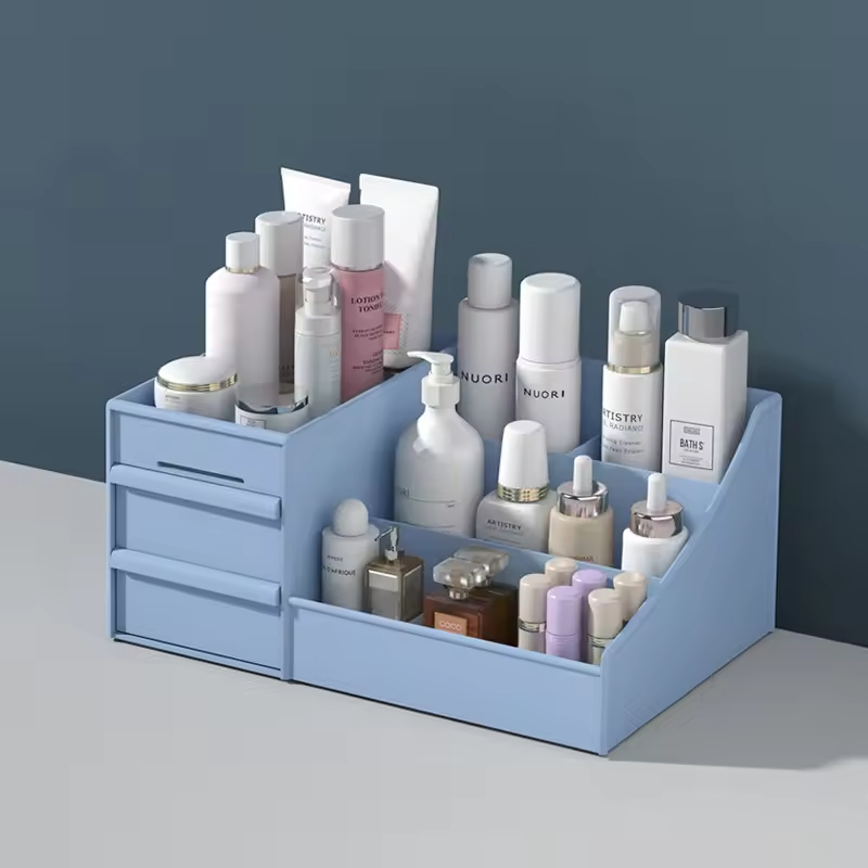 Plastic Storage Shelf Decoration Cosmetics Skin Care Dressing Makeup Drawer Desktop Storage Box