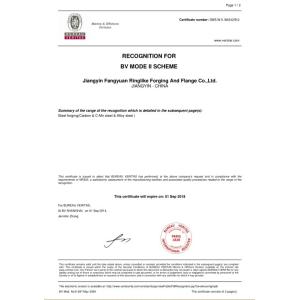 Jiangyin Fangyuan Ringlike Forging And Flange Co., Ltd. Certifications