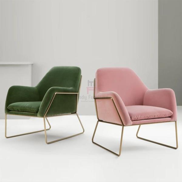 Основания золота стула софы основания нержавеющей стали бархата стул софы лобби гостиницы руки одиночного уютный