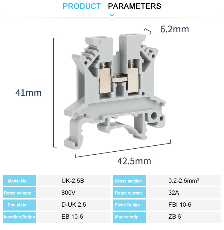 IEC 60947-7-1 Connenction винта Феникса 2.5mm терминального блока JUK 2.5B соответствующий электрический