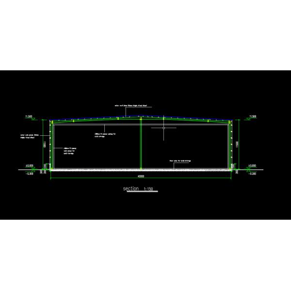 100m*40m Prefab Steel Structure Workshop House Frame Industrial Building