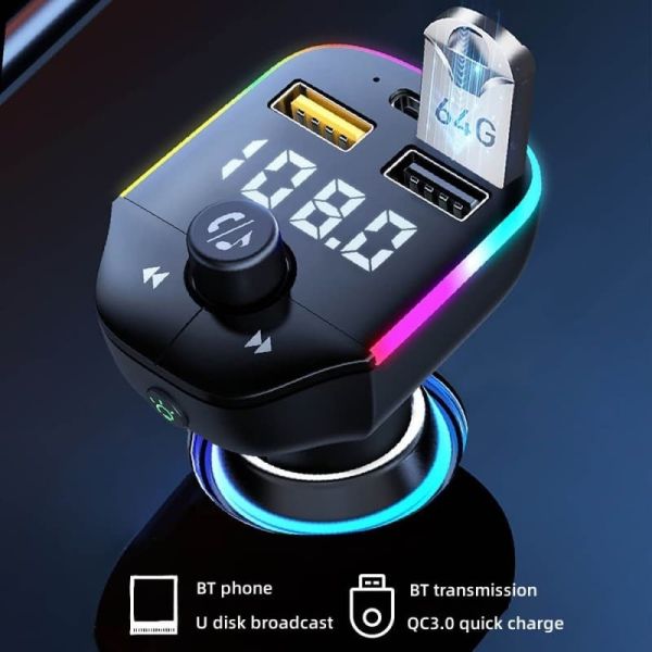 All In One Bluetooth Car Charger And FM Transmitter 87.5 - 108.0Mhz Frequency