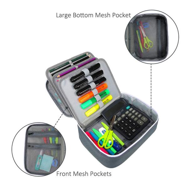 Nylon 600d Pencil Pouch For High School 3 Detachable