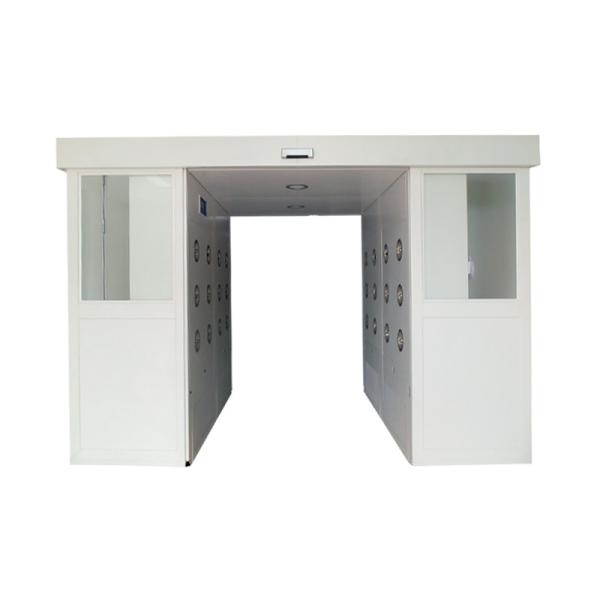 Produits industriels Douche d'air avec portes coulissantes automatiques Ventilateur 1500W, filtre HEPA de 0,3 μm Transfert sans poussière