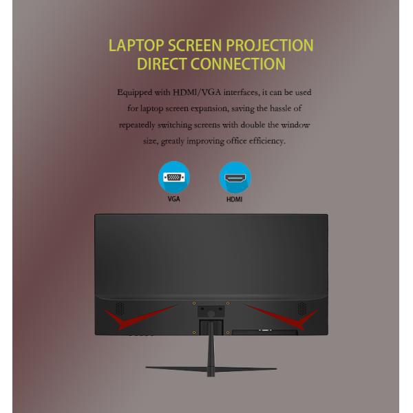 2K High Definition 24 Inch Flat Screen Monitor LED Bezel Less IPS Panel PC Monitor