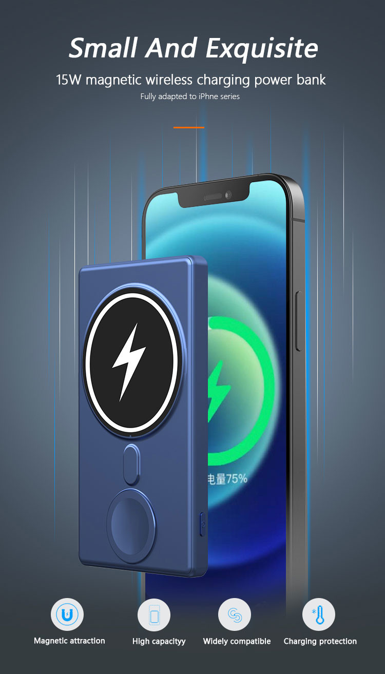 3 в 1 заряжателе банка 5000mah Ци силы портативном беспроводном для Iwatch