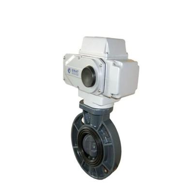 DN50 - DN300 UPVC Electric Butterfly Valve Straight Through Type For Irrigation