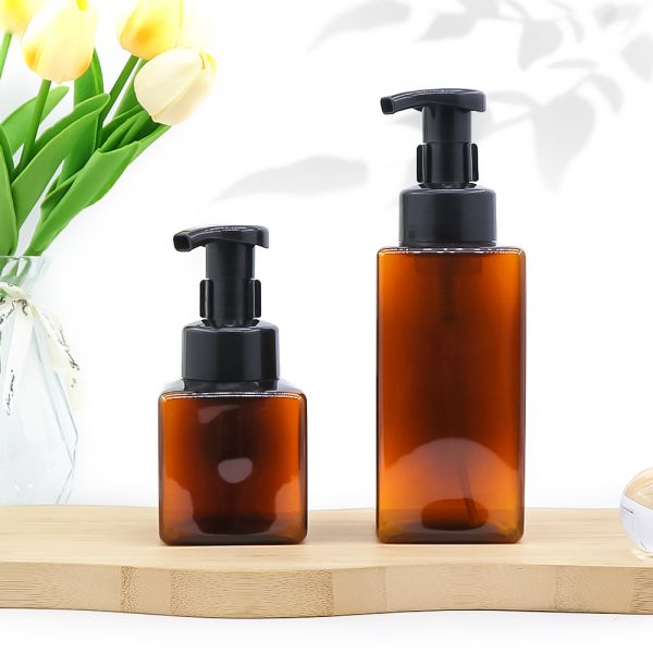 Amber PET Foam Pump Bottle with UV Light Protection Leak-Proof Design and BPA-Free Material for Skincare