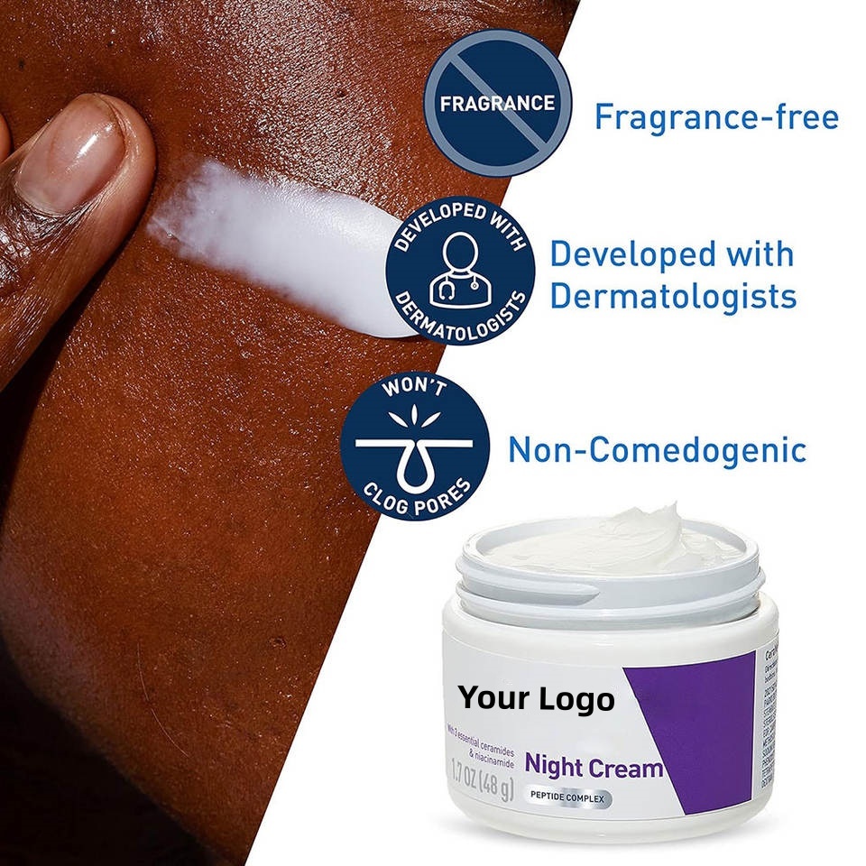 OEM ODM Korean customized collagen ceramide night cream anti-aging, anti wrinkle, firming facial moisturizing cream