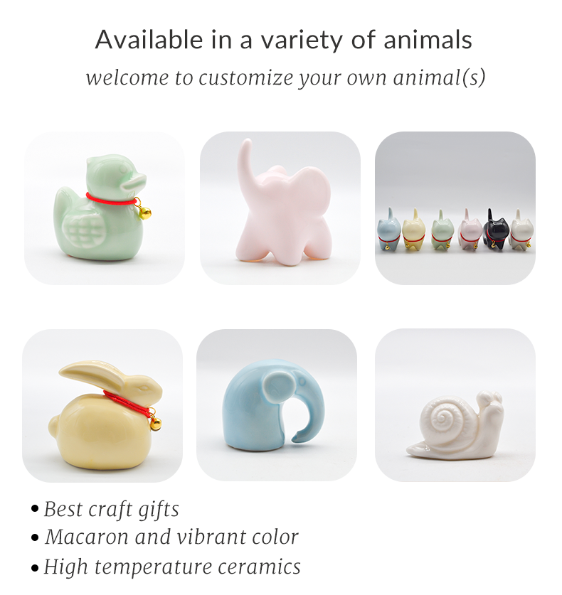 Personalized Ceramic Mini  Animal Ornaments Gifts for Desk Decor