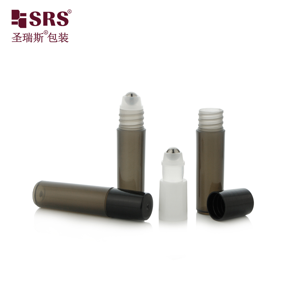 Plastic Roll On Bottle 5 ML Empty Container with Steel Ball Roller and Plastic Cap for Eye Serum and Cosmetic Packaging