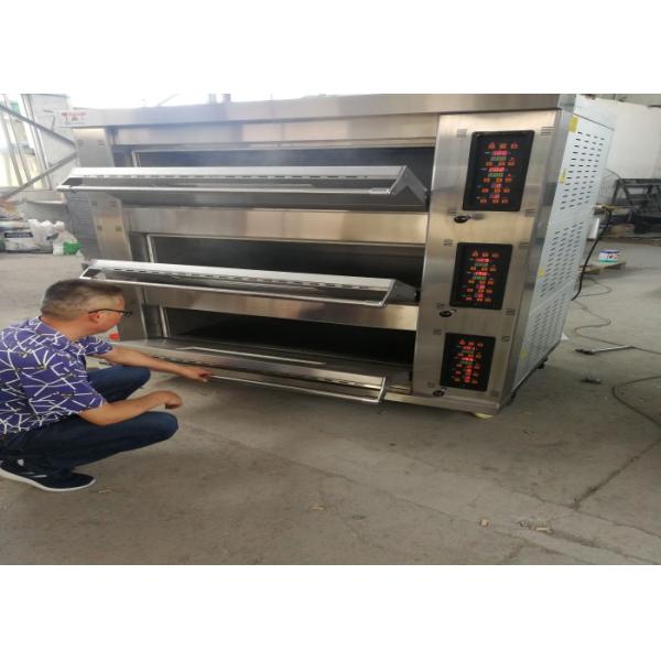High Durability Commercial Gas Bread Ovens , 12 Trays Gas Deck Oven With Steam