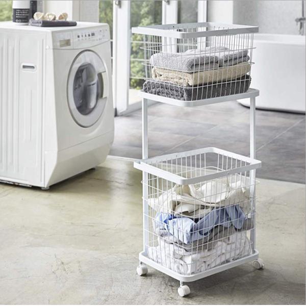 Two Layers Galvanized 960mm Height Steel Laundry Basket