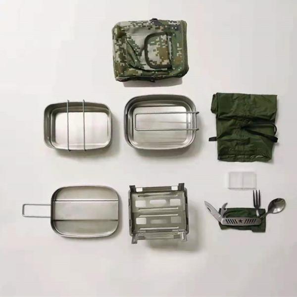 Camouflage Camping Cooking Set SS 304 For Outdoor Field Cooking