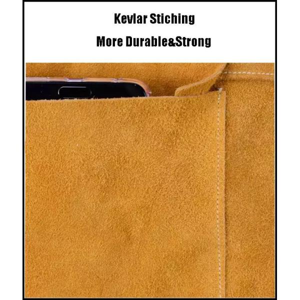 Durable Cow Leather Welding Clothes Long Coat Apron Protection Clothes PPE Safety Wear