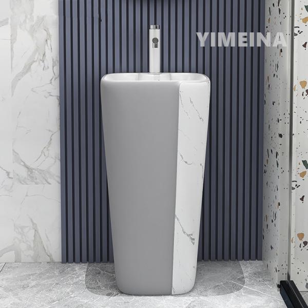 rectangular Sanitary Ware Basin Pedestal For Bathroom Hotel Home