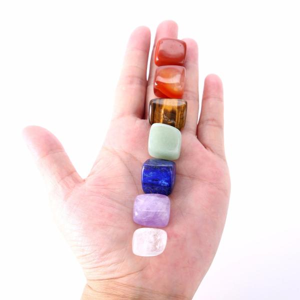 2023 Natural Crystal Healing Stone Engrave Chakra Sets with Religious Style India Regional Feature