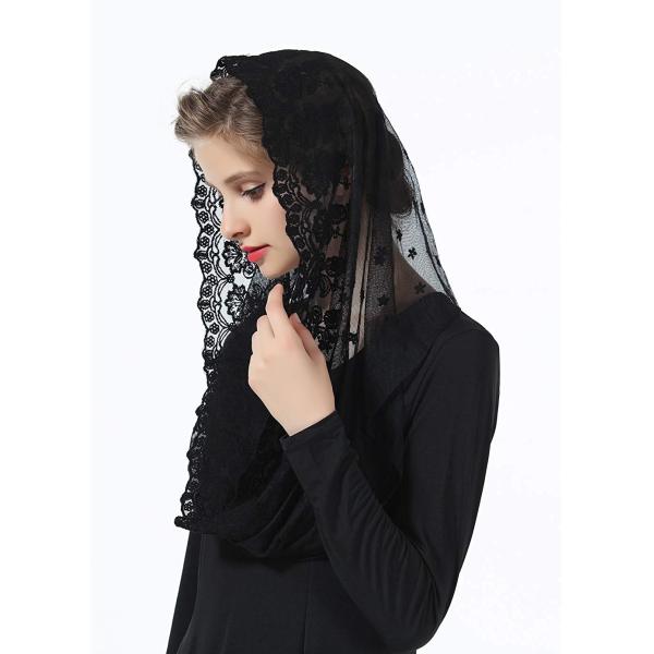 Y-Z Ladies Chapel Bridal Veil Vintage Creamy White Lace Mantilla Veil Embroidered Muslim Veil Wholesale