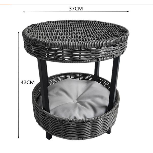 Artificial Hand Woven Rattan Cozy Pet Kitty House Waterproof Breathable Cat Bed Condo House