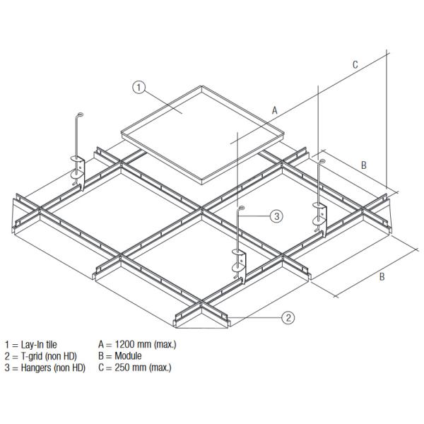 Decorative Suspended Ceiling Panels Perforated Neutral Package Or Wooden Pallet