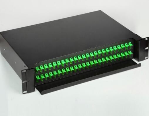 2U 48 Port Patch Panel , 19 Rack Mount Fiber Patch Panel Sliding Type