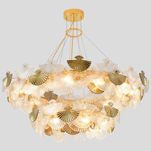 Modern Luxury Pendant Ceiling Light 3500K Glass Hanging Crystal Ceiling Light