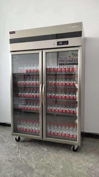 Refrigerated fresh food meat ice cream double door glass door refrigerated freezer