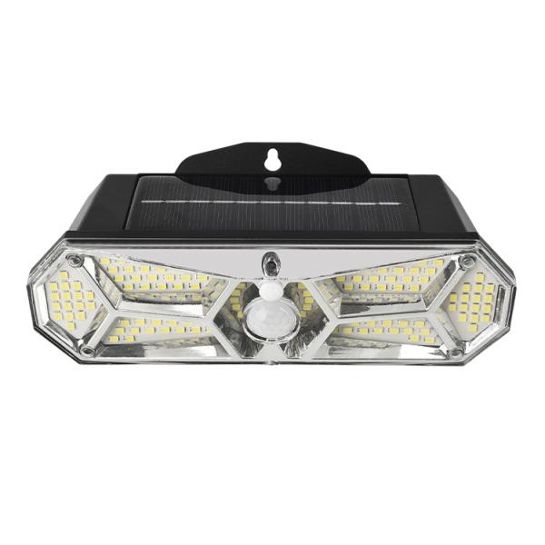 6000K Daylight Alert Outdoor Solar Led Wall Light with Waterproof PIR and Light Sensor