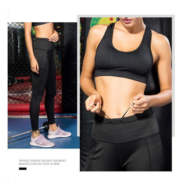 Tecido de alto desempenho vestuário desportivo bolso lateral design hidratação yoga leggings desportivos