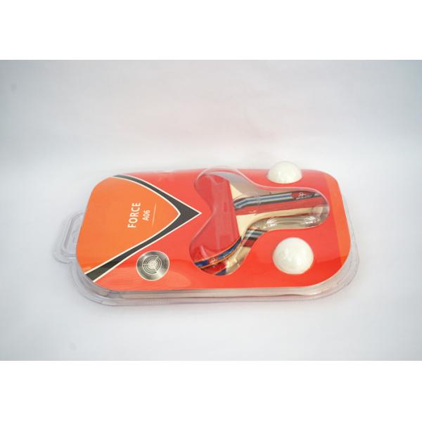 Line Handle Table Tennis Set 2 Bats With 2 White ABS Balls With Pimple In Rubber