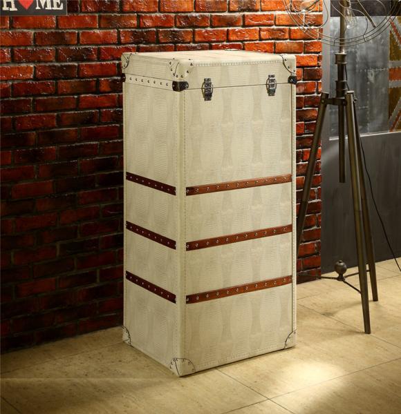 Retro Vintage Leather Storage Steamer Trunk With Drawer Chest Full Handcrafted