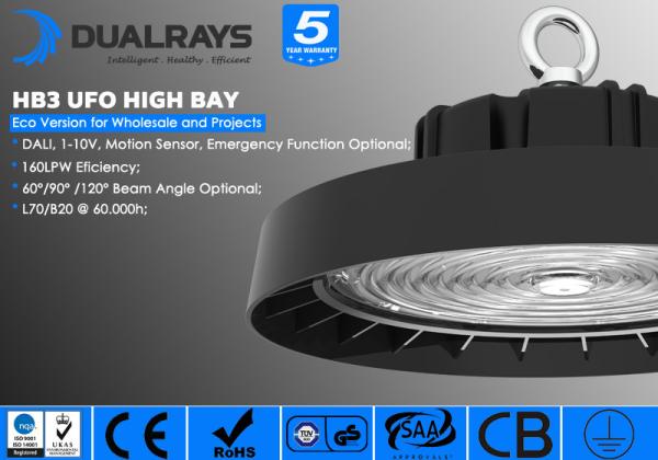 DALI Dimmable Zigbee Wireless Control UFO LED High Bay Light 200W