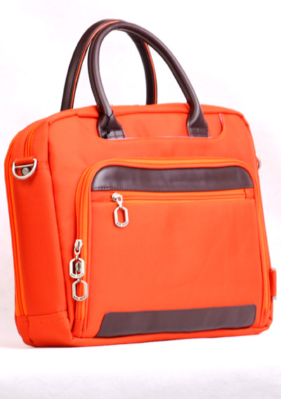 1680D Nylon orange sturdy Ladies Laptop Handbags with 210T polyester lining
