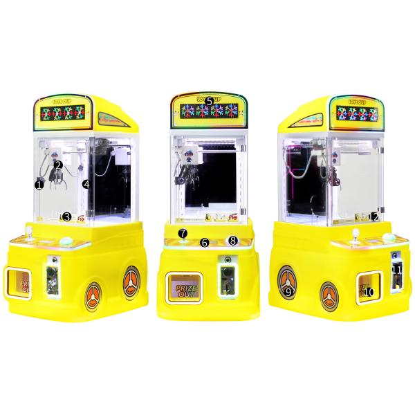 Yellow Customized Mini Claws Commercial Coin-operated Plush Toy Arcade Game