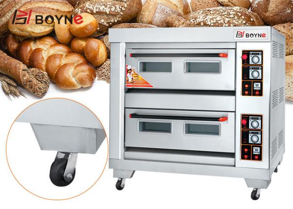 Stainless Steel Deck Oven 220v / 380v Two Deck Two Trays for Hotel