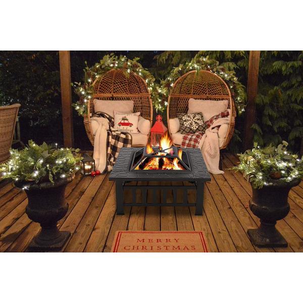 32inch Premium Outdoor Barbecue Fire Pit Large Bonfire Wood Burning