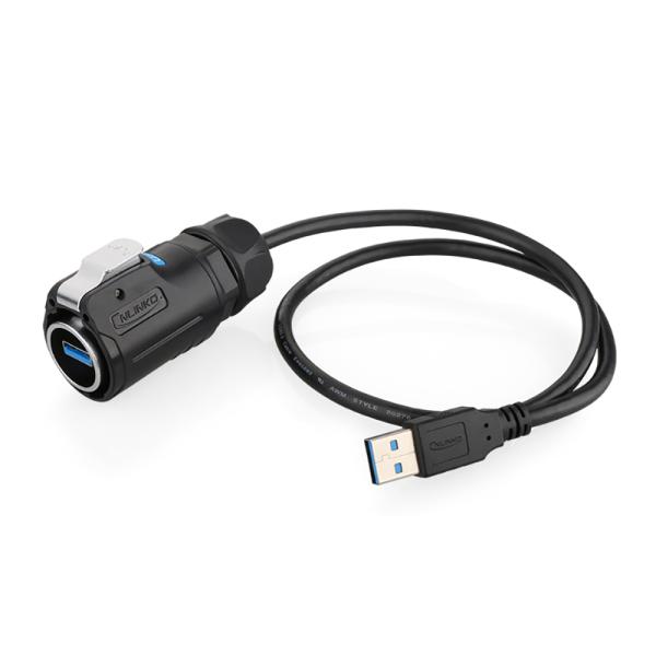 USB Plug USB3.0 Waterproof IP68 USB Male Female LP24 Connector
