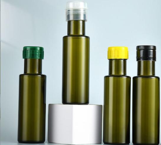 Garrafa de óleo essencial de vidro verde de oliva personalizada 50ml/100ml Garrafa de óleo de cozinha de luxo