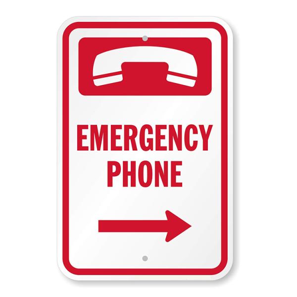Aluminum Custom Reflective Sign Emergency Telephone 2mm 3mm Thickness