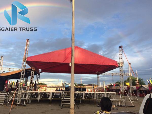 Triangle Red Canvas Aluminum Roof Truss With Barriers High Loading Capacity