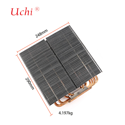 1500W LED Heat Sink - 5 Zipper Fin Heat Pipe Cooling Module