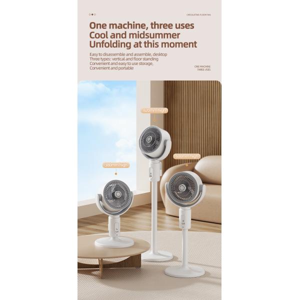 Adjustable Height 4000mA Portable USB Rechargeable Standing Fan With Timing Led Lamp Light