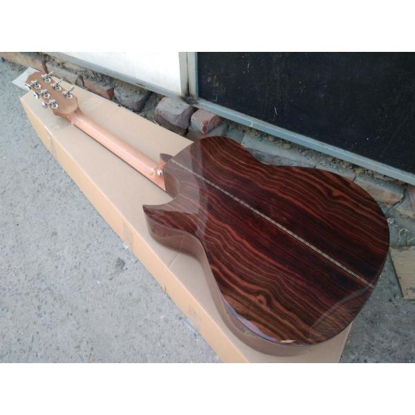 AAAA handmade all Solid ebony wood single cut guitar 14 frets imported wood armrest GA acoustic electric guitar