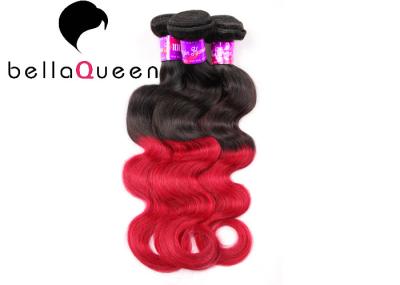 8-30 extensões do cabelo de Ombre Remy da onda do corpo da polegada com o 1B mais a cor vermelha
