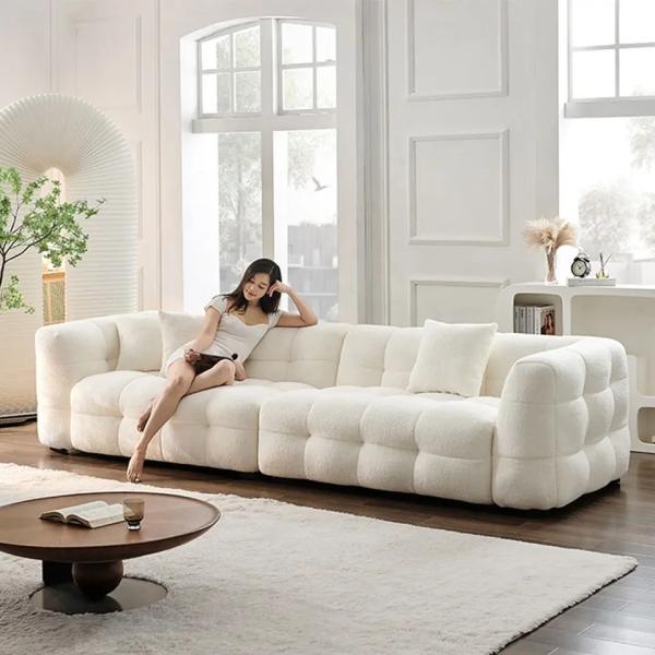 Latest Design Modern lamb velvet fabric 3 seater SOFA SET color customized wholesale cheap price Living room sofa