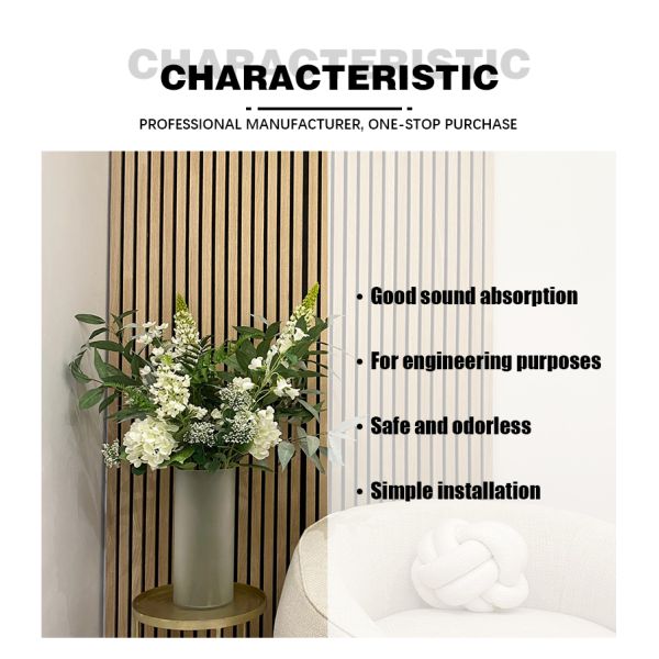 Aesthetic Gray EV Twill Slatted Wood Acoustic Panels For Renovation